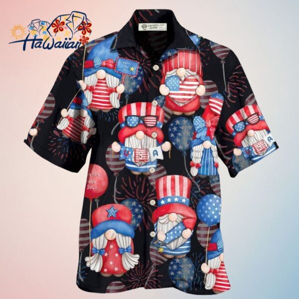Gnome America Independence Day Fourth Of July Hawaiian Shirt Trendy Aloha Trendy Aloha