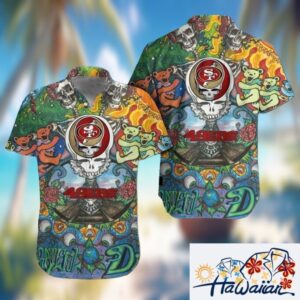 Grateful Dead San Francisco 49ers Hawaiian Shirt Gift For Football Fans 1