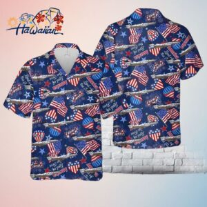Gulfstream 4Th Of July Trendy Hawaiian Shirt Short Sleeve Trendy Hawaiian Shirt For Men Trendy A