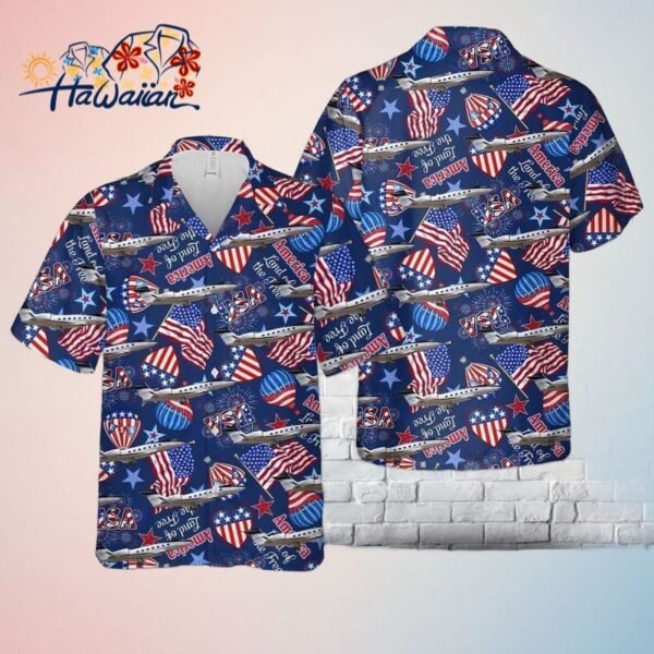 Gulfstream 4Th Of July Trendy Hawaiian Shirt Short Sleeve Trendy Hawaiian Shirt For Men Trendy A