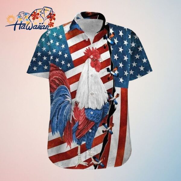 Hawaiian Aloha Shirts Rooster America 4Th Of July Chicken Lover Trendy Hawaiian Shirt For Summer Gi