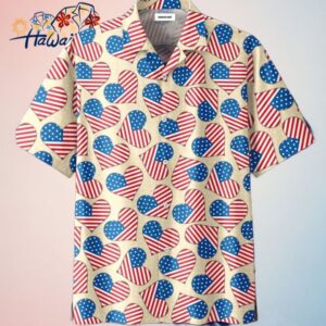 Heart Pattern Independence Day Patriotic Trendy Hawaiian Shirt Trendy Aloha