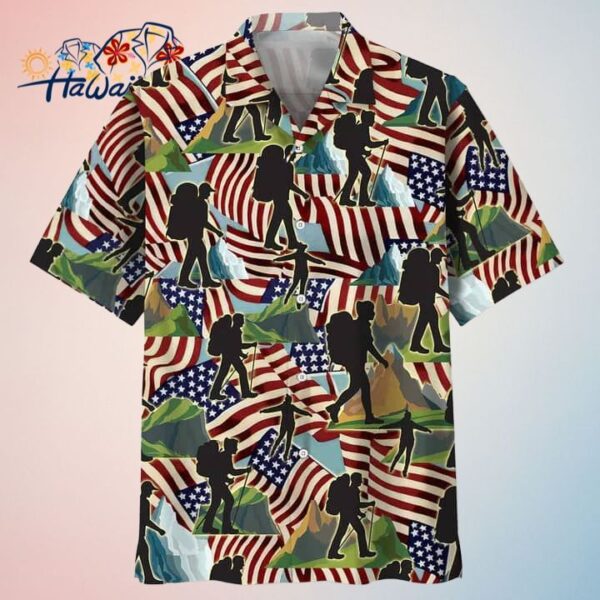 Hiking Usa Trendy Hawaiian Shirt For Men 4Th Of July Trendy Hawaiian Shirt Trendy Aloha
