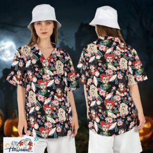 Hocus Pocus Tropical Floral Sanderson Sisters Halloween Shirt Trendy Aloha