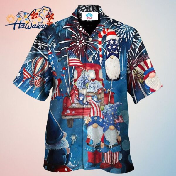 Independence Day Cute Three Trio Gnome 4Th Of July Hawaiian Shirt Trendy Aloha Trendy Aloha