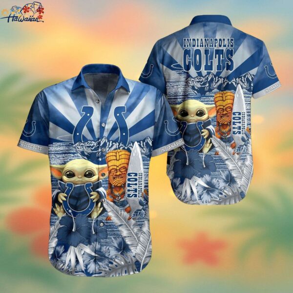 Indianapolis Colts NFL Baby Yoda Hawaiian For Men Trendy Aloha 1