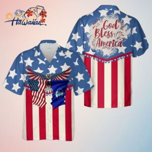 July God Bless America Hawaiian Shirt Special Air Force Patriotic Love Trendy Aloha