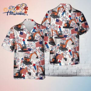 Kubota Excavator 4Th Of July Trendy Hawaiian Shirt Short Sleeve Trendy Hawaiian Shirt For Men Tr