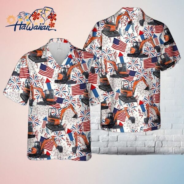 Kubota Excavator 4Th Of July Trendy Hawaiian Shirt Short Sleeve Trendy Hawaiian Shirt For Men Tr