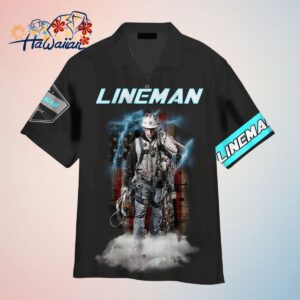 Lineman American Flag Patriotic Cool Trendy Hawaiian Shirt Trendy Aloha