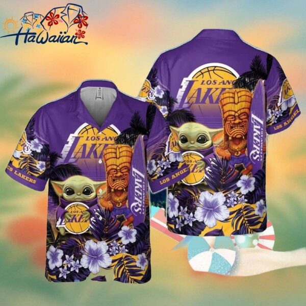 Los Angeles Lakers Baby Yoda National Basketball Association Aop Hawaiian Shirt For Men Women Tren 1