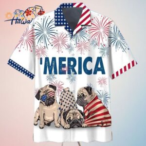 Love Pug 4Th Of July Trendy Hawaiian Shirt Independence Day Hawaii Shirt For Men Women Trendy Al