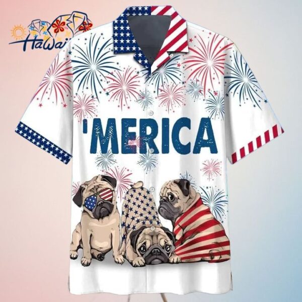 Love Pug 4Th Of July Trendy Hawaiian Shirt Independence Day Hawaii Shirt For Men Women Trendy Al
