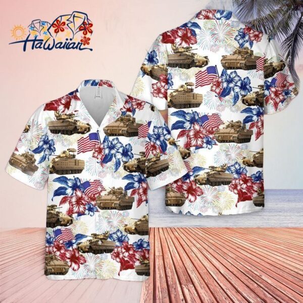 M2 Bradley Fighting Vehicle 4Th Of July Trendy Hawaiian Shirt Patriotic Trendy Hawaiian Shirt For M