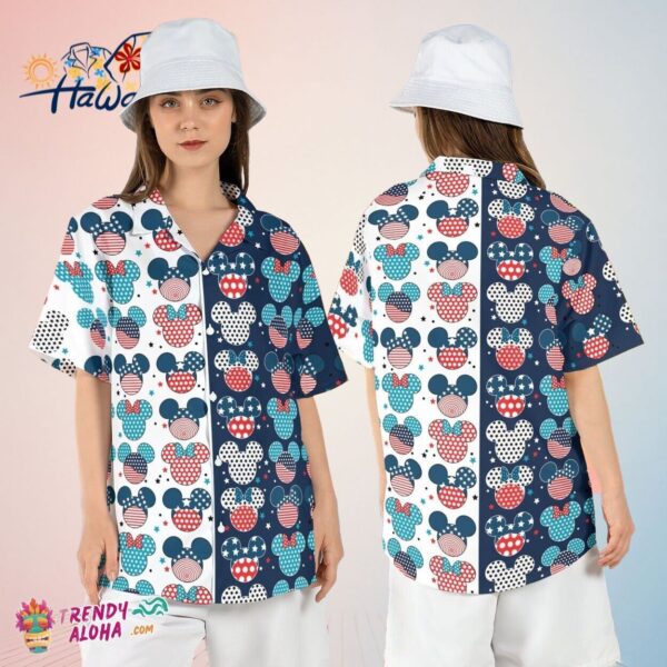 Mickey Minnie 4th of July USA Flag Independence Day Aloha Tee Trendy Aloha