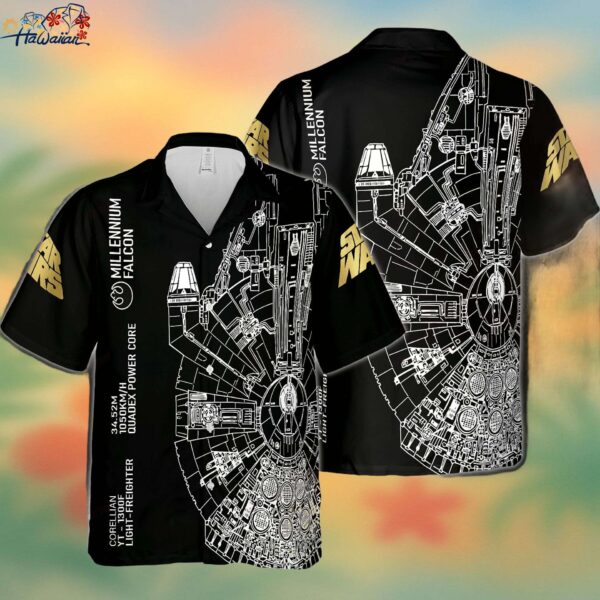 Millennium Falcon Star Wars Hawaiian 3D Shirt Trendy Aloha 1