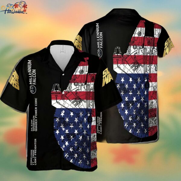 Millennium Falcon Star Wars Usa Hawaiian 3D Shirt Trendy Aloha 1