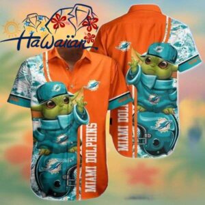 NFL Miami Dolphins Baby Yoda Hawaiian Shirt Trendy Aloha 1