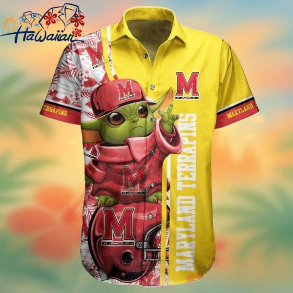 Ncaa Maryland Terrapins Baby Yoda Trendy Hawaiian Shirt Aloha Shirt Trendy Aloha 1