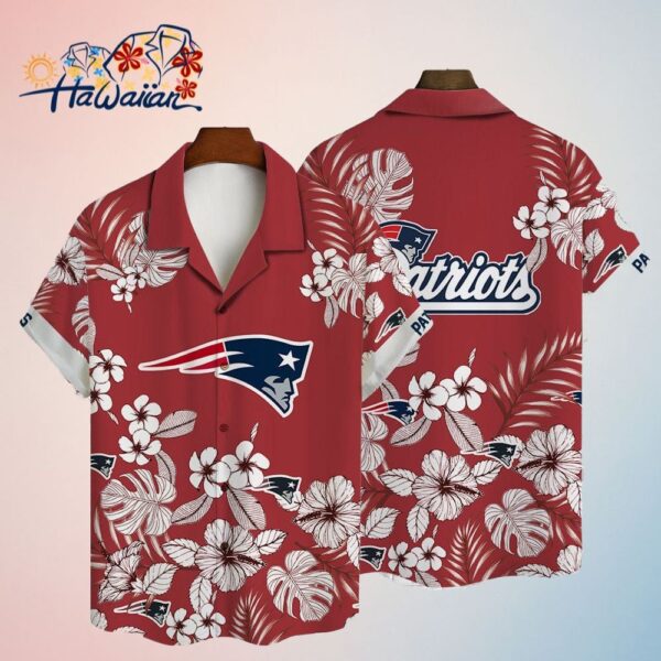 New England Patriots Featured on Hawaiian Shirt Trendy Aloha