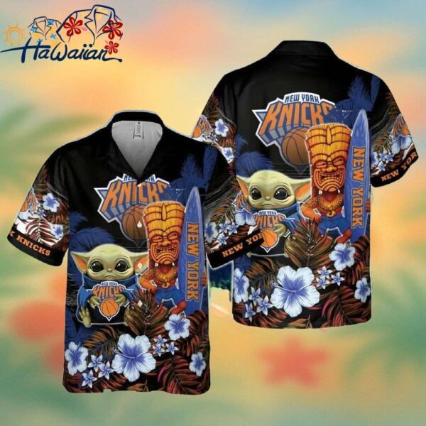 New York Knicks Baby Yoda National Basketball Hawaiian Shirt Association Trendy Aloha 1