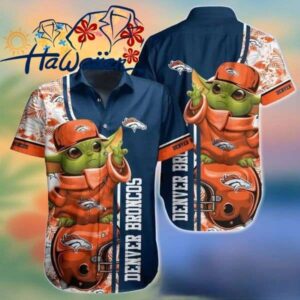 Nfl Denver Broncos Baby Yoda Trendy Hawaiian Shirt Aloha Shirt Trendy Aloha 1