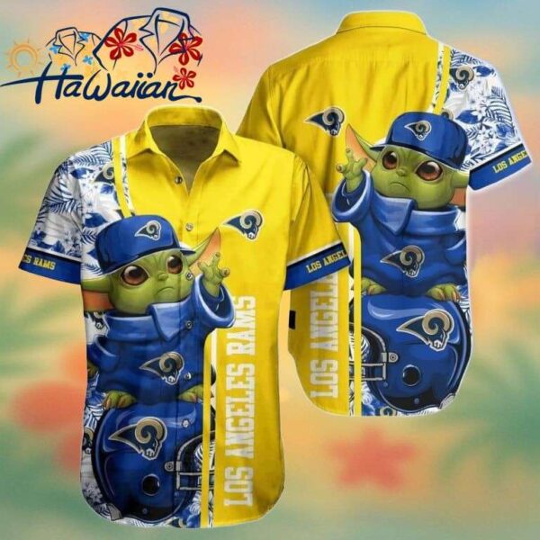 Nfl Los Angeles Rams Baby Yoda Style Hot Trends Summber Trendy Hawaiian Shirt V2 Aloha Shirt Trend 1