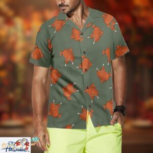 Roasted Turkey Pattern Thanksgiving Day Funny Hawaiian Shirt Gift Trendy Aloha