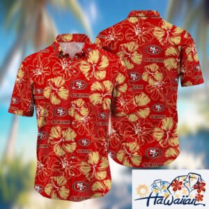 San Francisco 49ers NFL Floral Button Hawaiian Shirt 1