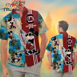 South Carolina Gamecocks Mickey Name Personalized Tropical Hawaiian Shirt Trendy Aloha 1