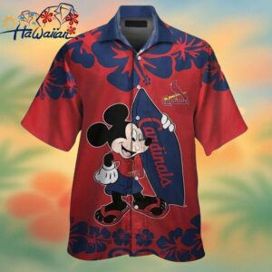 St Louis Cardinals Mickey Mouse Short Sleeve Button Up Tropical Hawaiian Shirt Trendy Aloha 1