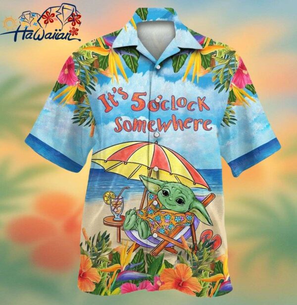 Star War Baby Yoda ItS 5 OClock Somewhere Hawaiian Shirt Trendy Aloha 1