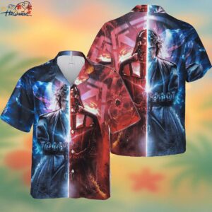 Star Wars 3D Hawaiian Attire with Darth Vaders Aura Trendy Aloha 1