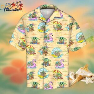 Star Wars Beige Yoda Graphic Hawaiian Shirt Ideal Gifts Trendy Aloha 1
