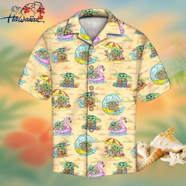 Star Wars Beige Yoda Graphic Hawaiian Shirt Ideal Gifts Trendy Aloha 1