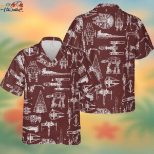 Star Wars Hawaiian Attire Showcasing Space Ships Trendy Aloha 1