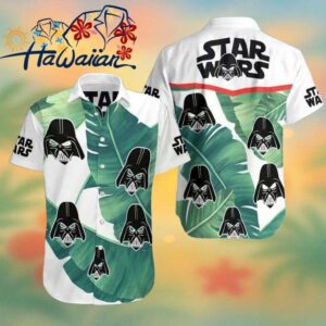 Sw Hawaii Shirt Darth Vader Heads Silhouette Pattern Tropical White Hawaiian Shirt Aloha Shirt Tre 1