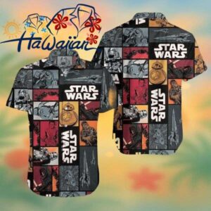 Sw Hawaii Shirt Sw Stormtrooper Bb8 Darth Vader Pattern Grey Hawaiian Shirt Aloha Shirt Trendy Alo 1