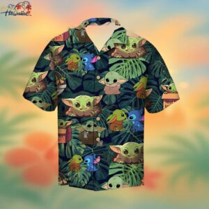 Sw Hawaiian Shirt Baby Yoda Grogu Stitch Cute Green Hawaii Aloha Shirt Trendy Aloha 1