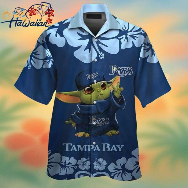 Tampa Bay Rays Baby Yoda Short Sleeve Button Up Tropical Hawaiian Shirt Trendy Aloha 1