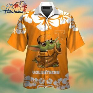 Tennessee Volunteers Baby Yoda Short Sleeve Button Up Tropical Hawaiian Shirt Trendy Aloha 1