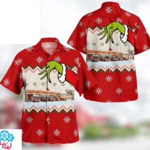 Unisex Christmas Grinch Merry Xmas Santa Claus Hawaiian Shirt Trendy Aloha