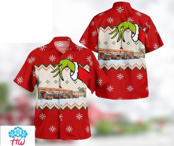 Unisex Christmas Grinch Merry Xmas Santa Claus Hawaiian Shirt Trendy Aloha