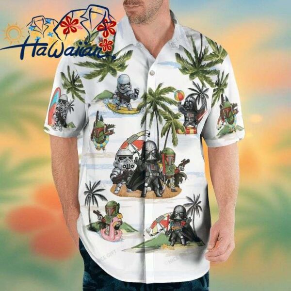 Vivid Star Wars Universe Displayed on a 3D Hawaiian Shirt Trendy Aloha 1
